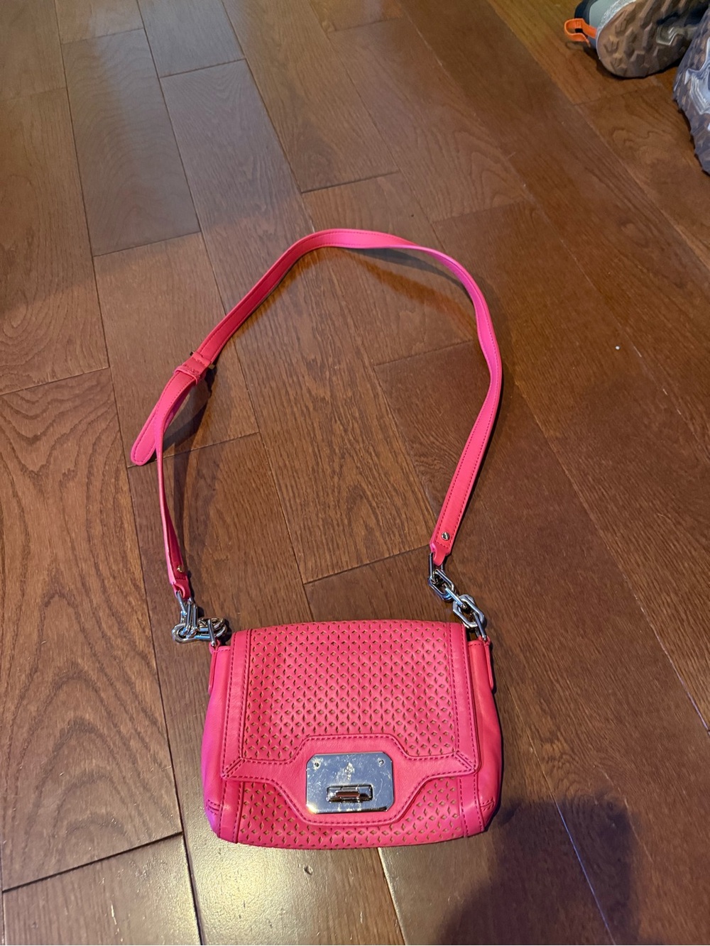 Hot Pink Crossbody Leather Shoulder Bag
